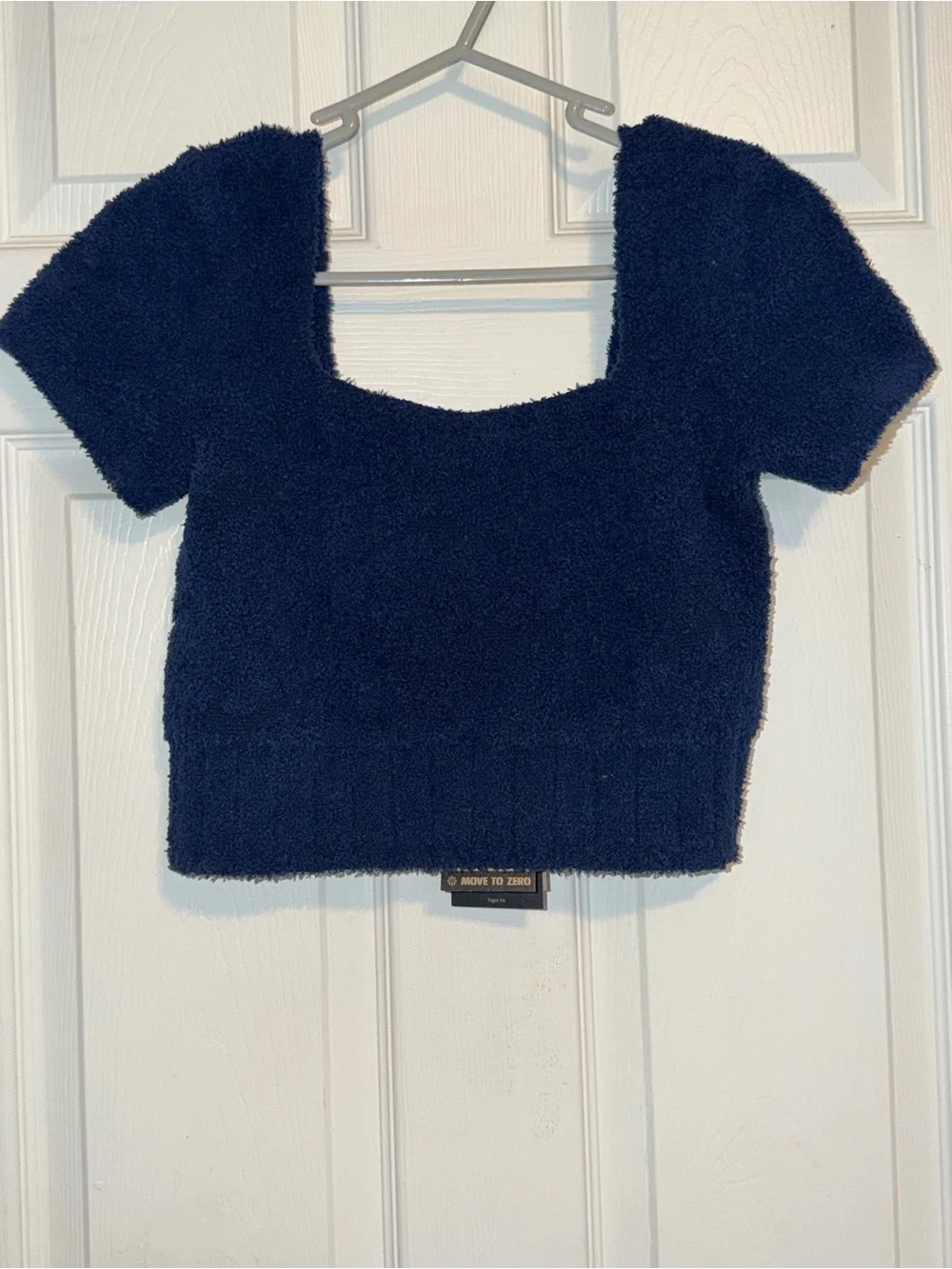Nike Plush Knit Cropped Short Sleeve Top